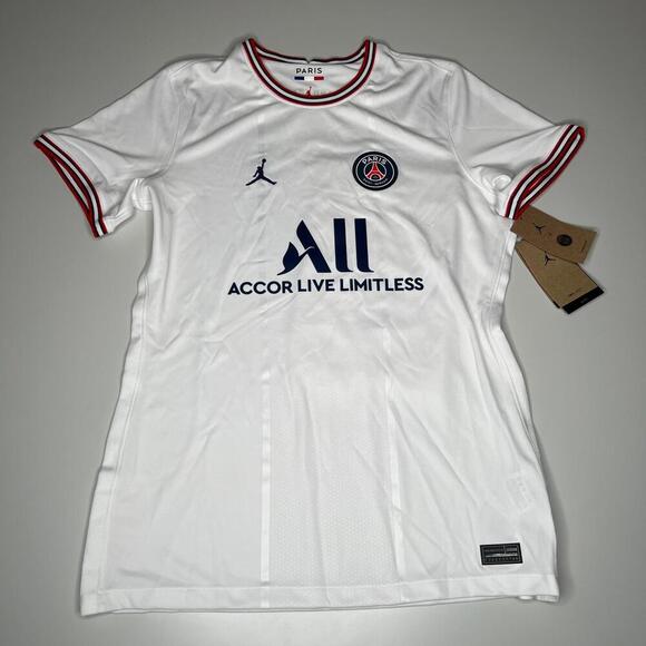 PSG Paris Saint-Germain Jordan Away Jersey Women’s L White DH7474-101 NWT - Picture 1 of 9
